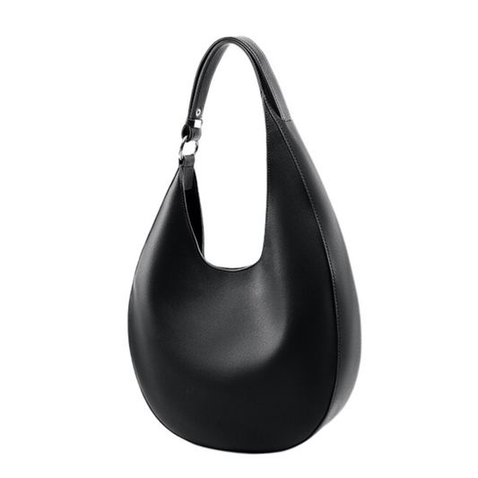 Modern Genuine Leather Half-Moon Handbag